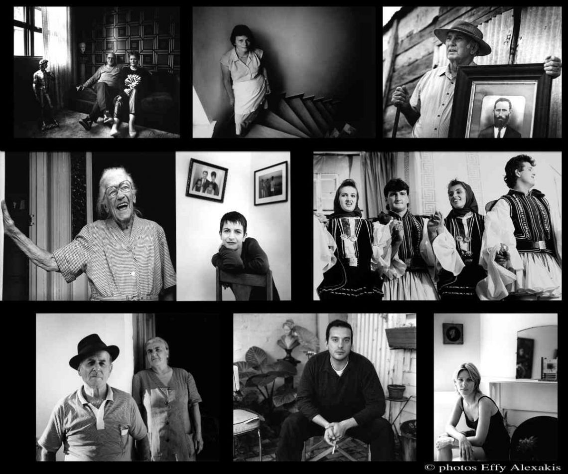 Mosaic of photographic portraits of Greek-Australians  Photos by Effy Alexakis, from the ‘In Their Own Image: Greek-Australians’ National Project Archives, Macquarie University, Sydney